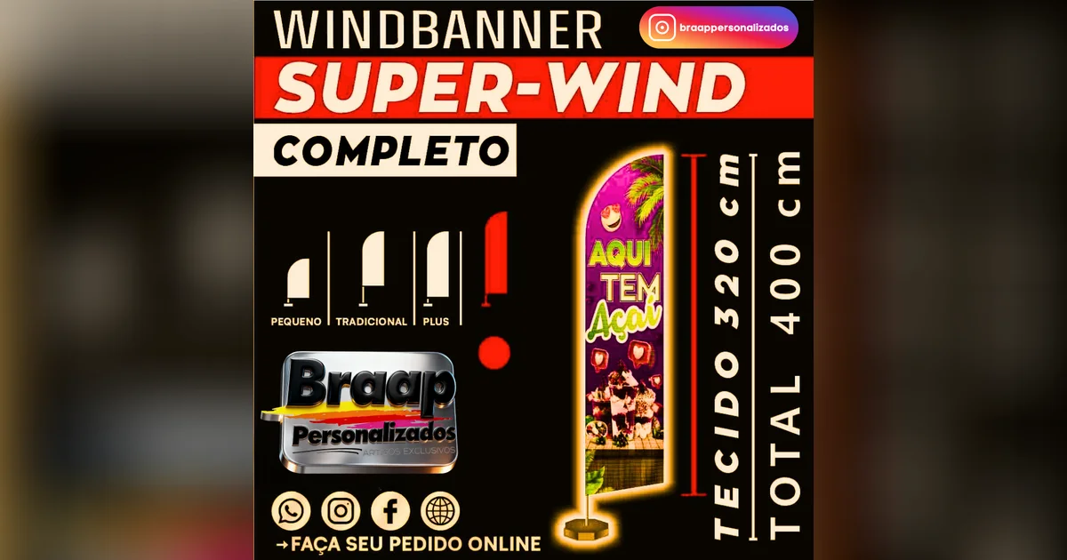Banner WindBanner personalizado -Destaque Sua Marca Banners