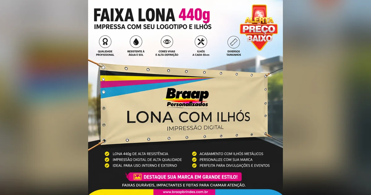 FAIXA LONA  440g  PERSONALIZADA  COM SUA LOGO MARCA ARTE