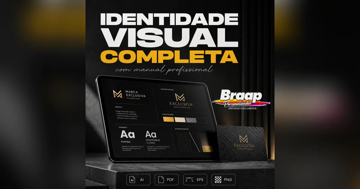 Sua logo Identidade Visual Completa com Manual Profissional