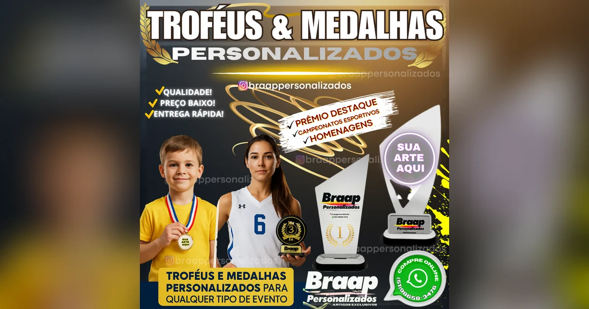Trofeu para eventos e premios personalizado